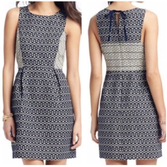 LOFT Dresses & Skirts - LOFT Jacquard Geometric Sheath Dress